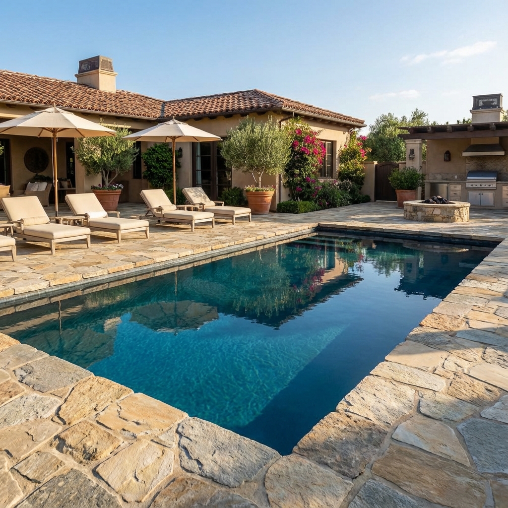 Bordas de Piscina em Pedra Natural